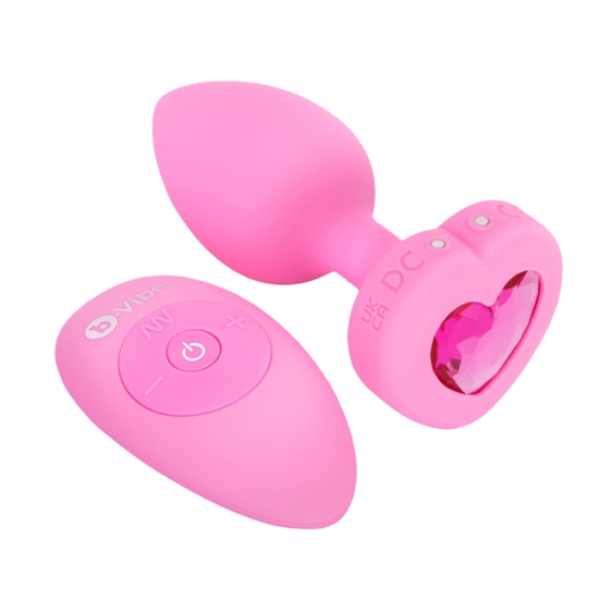 Вибро-пробка Vibrating Heart Shape Jewel Plug S-M